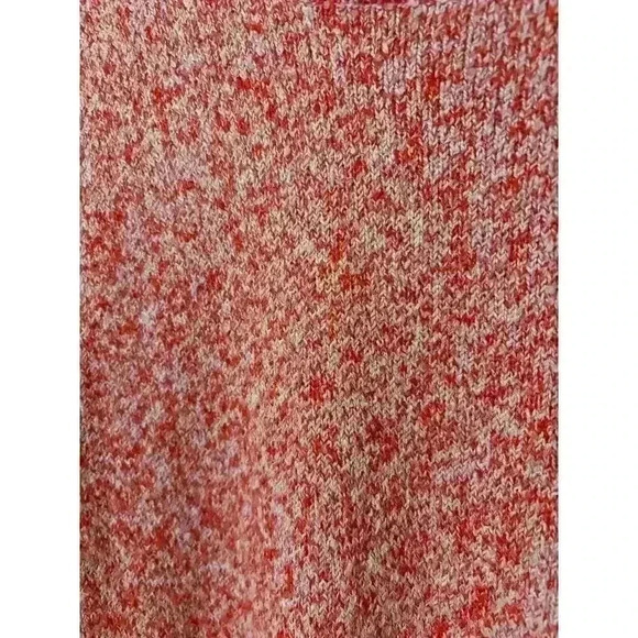 J. Jill Women L Red Pink Heathered Front Pocket Cotton Blend Sweater Lagenlook - Picture 6 of 9